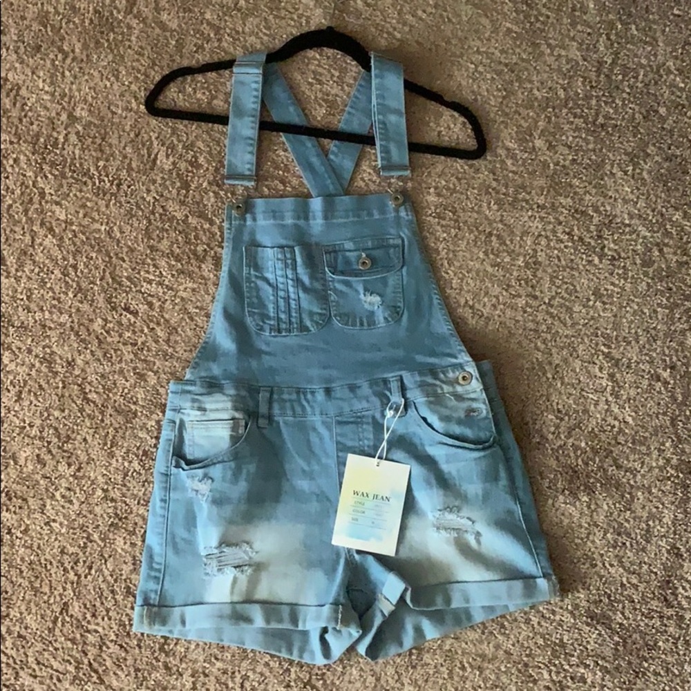 Light wash overalls
